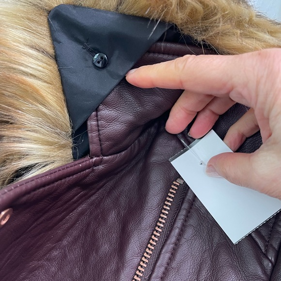 Burgundy faux leather jacket from Marc New York-Medium - Picture 8 of 11